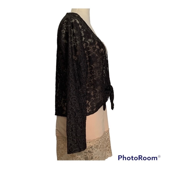 Chico’s Floral Lace Tie Front Jacket SZ L - Picture 2 of 3